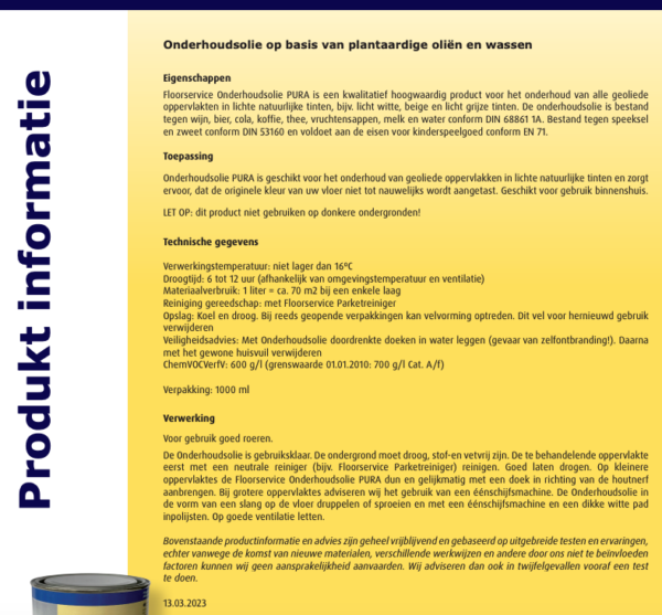 FLOORSERVICE ONDERHOUDSOLIE PURA 1L